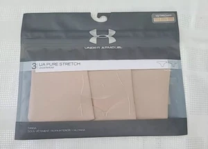 3 Pares UA UNDER ARMOUR Beige TANGA TANGA Ropa Interior Bragas Mujeres XS Totalmente NUEVO - Imagen 1 de 4