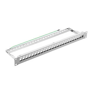 ProfiPatch 19" Patchpanel Verteilerfeld 24-Port 1HE für Keystone Jack Modul grau - Photo 1/5
