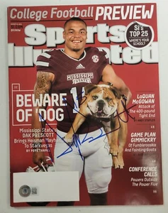 Dak Prescott Signed Sports Illustrated 8/10/15 Beckett Miss St Football Dallas - Picture 1 of 4