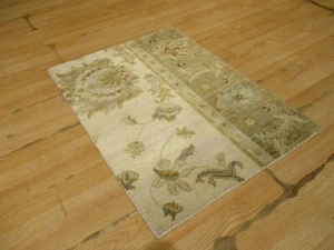 2x3 Modern Agra ABC Collection Vegetable Dye Handmade-knotted Wool Rug #11 - Picture 1 of 12
