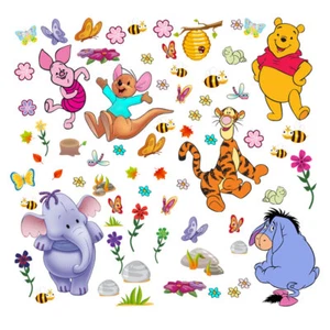 Winnie the pooh cartoon wal sticker adesivi murali cameretta bambino 70 adesivi - Foto 1 di 2