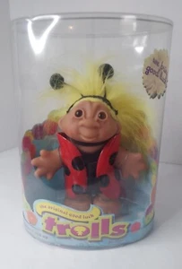 New Original TROLLS Good Luck Ladybug Troll Doll Yellow Hair By DAM - Picture 1 of 6