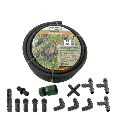CS BEWÄSSERUNGSSYSTEME GMBH CS Perlschlauch Drucklos 25m mit Zubehör