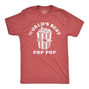 Camiseta Para Hombres Mejor Pop Pop Pop del Mundo Divertida Regalo Día del Padre Película Amantes de las Palomitas de Maíz - Imagen 1 de 7