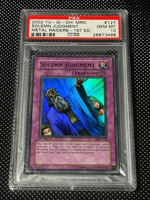 YUGIOH PSA 10 2002 Solemn Judgment MRD-127 Ultra Rare 1st Edition *3468 - Image 1 of 2