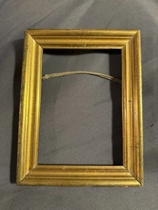 Antiker originaler Miniatur Holzrahmen Zitrone Gold vergoldet bemalt B - Bild 1 von 12