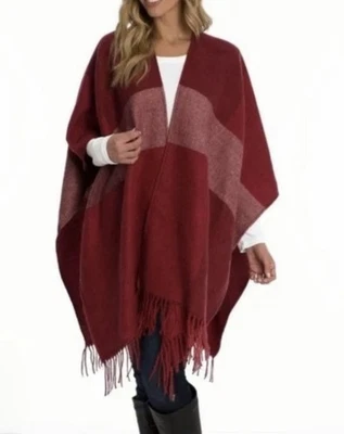 WOOLRICH Mod Granate Bloque de Color Acogedor y Suave Polar Manta Envolvente Chal Talla Única Foto 1 de 4