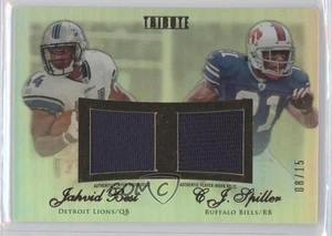 2010 Topps Tribute Dual Combo Relics /15 Jahvid Best CJ Spiller Rookie RC - Picture 1 of 3