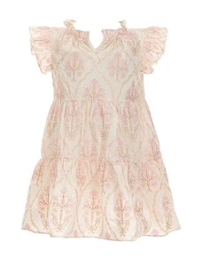 A Loves A Girls Embroidered Dress With Ruffles Cap Sleeve Small NWT - Picture 1 of 20