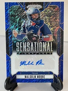 Malcolm Moore Auto Blue Shimmer #6/8 2025 Panini Prizm SS-MM Texas Rangers FOTL - Picture 1 of 2