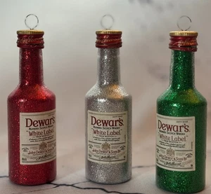 Dewar’s White Label Shot Bottle Alcohol Theme Ornaments Set of 4 - Picture 1 of 8
