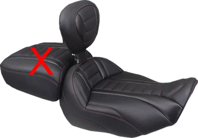 Asiento y respaldo Mustang Deluxe Extended Red Stitch Solo para Harley Touring 23-25 Foto 1 de 3