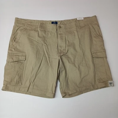 George Cargo Shorts Men's Size 46 Beige Flat Front 10" Inseam Above The Knee - Image 1 of 4