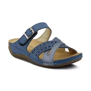 FLEXUS by Spring Step DENIA SLIDE SANDAL in Blue Size 38 or 7.5-8 - Picture 1 of 10