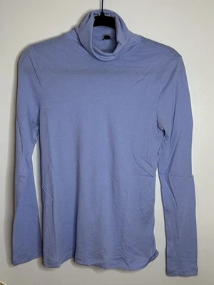 Camiseta para mujer J Crew tejido mediano cuello alto 100 % algodón azul periwinkle Foto 1 de 4