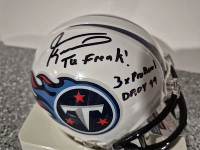 Jevon Kearse Signed  Titans  Mini Helmet The Freak, 2 More Inscriptions JSA Cert - Image 1 of 4