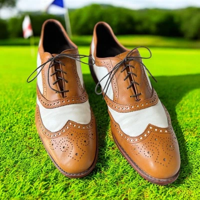 Allen Edmonds Golf Shoes Size 11.5 D Heritage Honors Collection 3009 Tan - Image 1 of 4