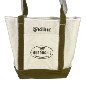 KUHL x MURDOCH'S Ranch Natural/Olive Canvas Large Tote Bag 17" x 13" - Picture 1 of 5