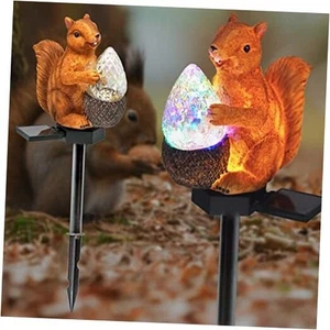 Squirrel Solar Garden Lights,Upgraded Outdoor Decor Solar Squirrel Stake - Picture 1 of 7