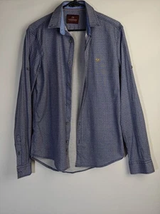 Scotch And Soda Men's Long Sleeve Button Up Cotton Shirt Size Small Blue - Picture 1 of 22