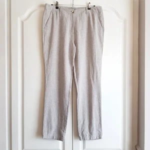 Rohan - Size 16L Grey Marl Linen Blend Malay Trousers - Picture 1 of 5