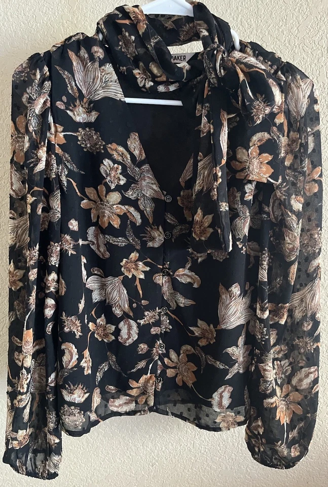 Blusa WALTER BAKER Selena Dalia Negra Mujer’s Talla Pequeña Foto 1 de 4