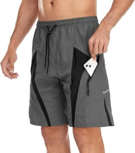 MENS SANTIC TRAIL GREY MTB MOUNTAIN BIKING CYCLING DOWNHILL BIKE PADDED SHORTS M - Picture 1 of 11