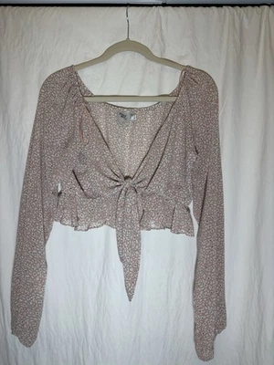 Top Corto Princesa Polly Rosa Floral Corbata Frontal Talla 6 Escote Sumergido BOHO V38 Foto 1 de 4