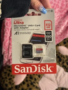 SanDisk Ultra 512GB microSDXC UHS-I Card w/ Adapter - New & Sealed - 150MB/s A1 - Photo 1 sur 2