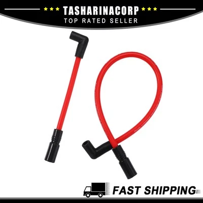 1 juego de cables de bujía de 10,4 mm 10 mm aptos para Harley Davidson rojo Foto 1 de 4