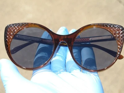Gafas de sol Bottega Veneta BV0148S marrón ojo de gato con lente redonda ¡COMO NUEVAS con estuche! Foto 1 de 4