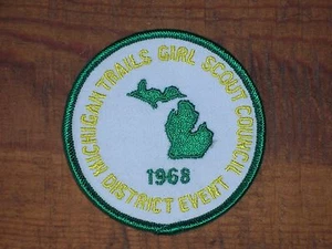 Vintage Michigan Trails Girl Scout Council District Event 1968 Patch - Picture 1 of 2