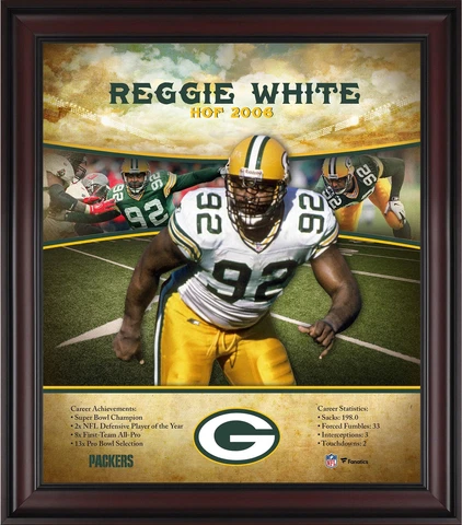 ReggieGreen Bay Packers Framed 15x17 Hall of Fame Career Profile Cover