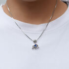 Lucky Blue Evil Eye Fatima Hamsa Pendant Necklace Women Men Turkish Jewelry Gift