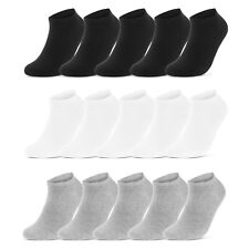 10 bis 50 Paar Sneaker Socken Baumwolle Herren Damen Schwarz Weiß Grau