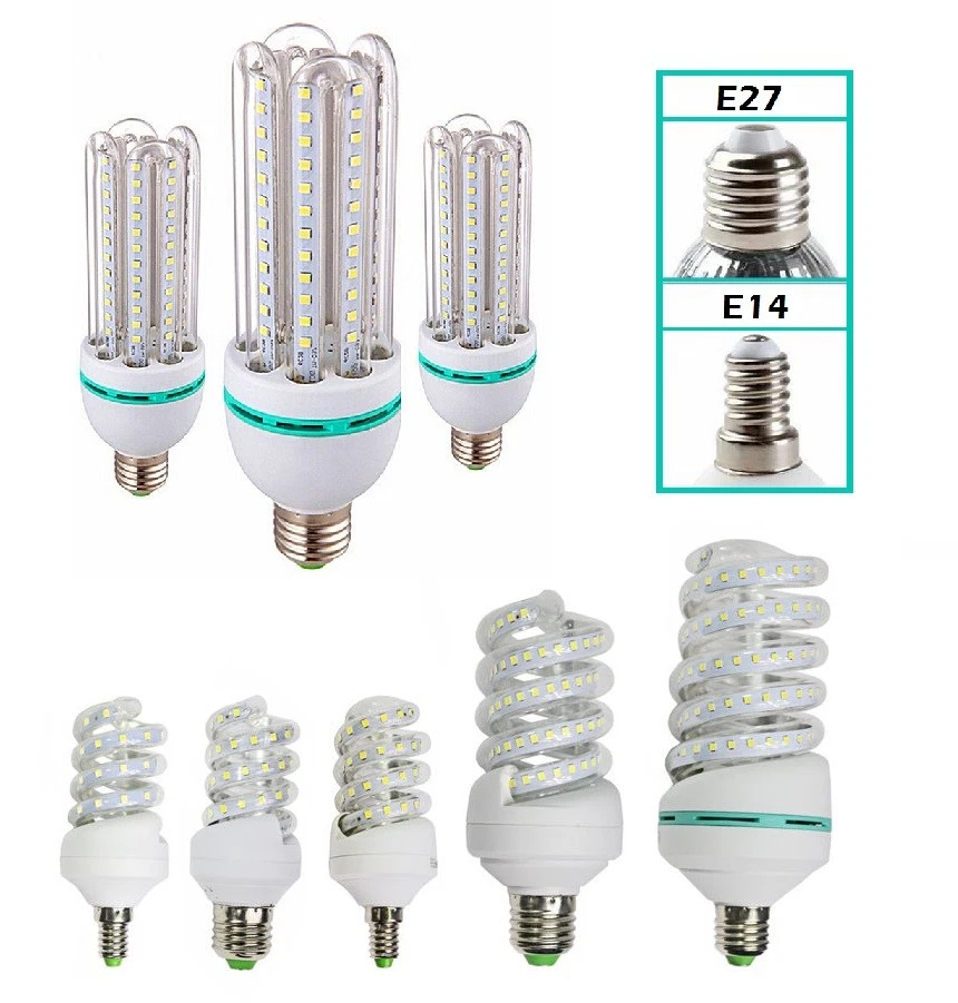 LAMPADA LAMPADINA LED 9W 13W 16W 24W 30W LUCE FREDDA CALDA BASSO CONSUMO E14 E27 - Immagine 1 di 1