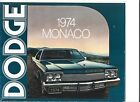 Orig. 1974 Dodge Monaco, Monaco Custom, Monaco Brougham Dealer Sales Brochure