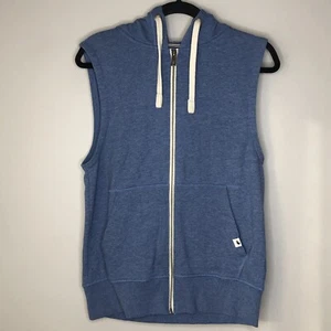 Jack & Jones Adult Medium Blue Storm Sleeveless Full Zip Hooded Sweatshirt - Picture 1 of 5