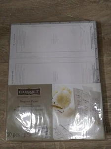 Celebrate It Tri-Fold Wedding Program Papers  White Border 50-Count - Picture 1 of 5
