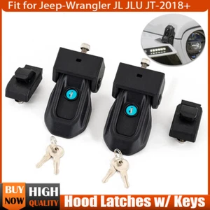 4x Locking Hood Latch Hood Catch with Lock for 2018-2023 Jeep Wrangler JL JLU JT - Picture 1 of 13
