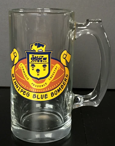 Vintage Winnipeg Blue Bombers Beer Stein Coffee Mug Comerce Prudence Industry Cover