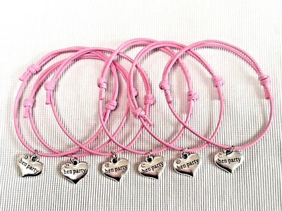 LIZZIELINKS 6 HEN PARTY FRIENDSHIP BRACELETS HEN PARTY BAG GIFT FILLER FAVOURS PRIZES