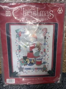 Christmas Traditions Nadelspitze Patchwork Santa 14 Stück Aida 11”x14” ohne Zahnseide - Bild 1 von 6