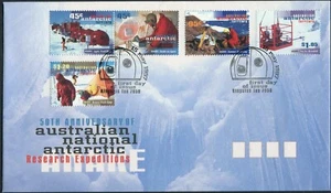 1997 Australia Territorio Antártico 50 aniversario de ANARE conjunto de 5 FDC, MC - Imagen 1 de 1