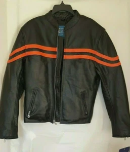 NUEVA XElement Chaqueta de Motocicleta Cuero Negro Oculta Talla Grande - Imagen 1 de 9