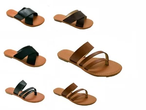 Nuevas sandalias informales de gladiador para mujer chanclas talla plana zapatos - Imagen 1 de 16