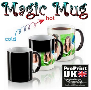 Personalised Heat Colour Changing WOW Magic Printed Mug Cup Custom Gift Image - Picture 1 of 3