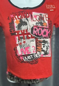 BONGO Girls Size M 7/8 Rockstar Themed 2-Piece Shirt Set w/ Sequin - Picture 1 of 7