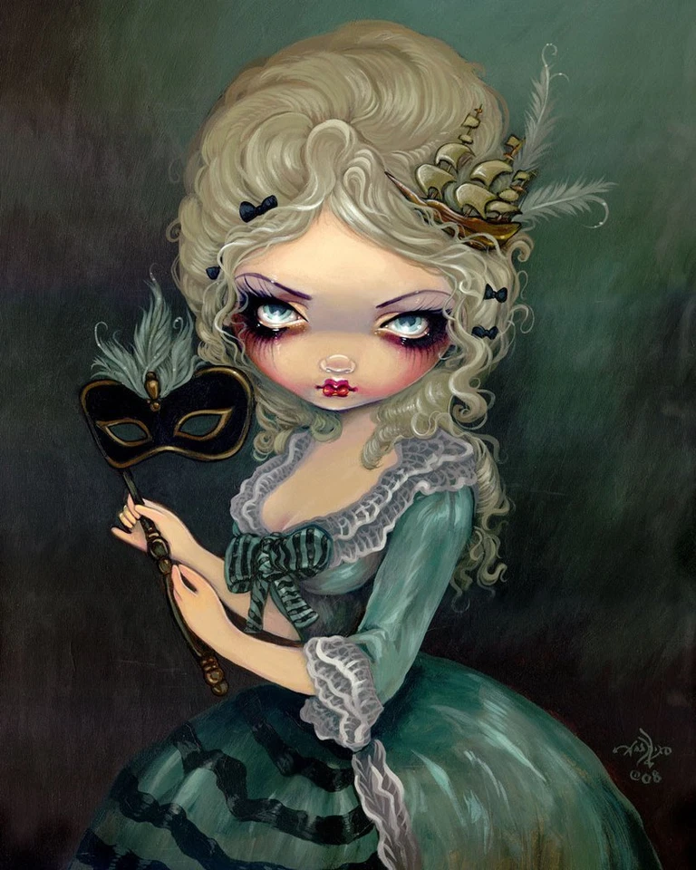 IMPRESIÓN ARTÍSTICA DE HADAS Marie Masquerade por Jasmine Becket-Griffith póster gótico 14x11 Foto 1 de 1