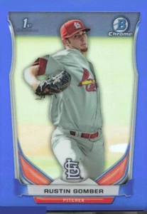 Tarjeta Bowman 2014 cromo refractor azul Austin Gomber #CDP109 serie #163/399 - Imagen 1 de 2
